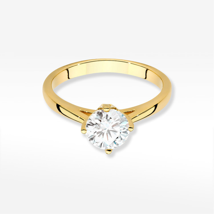 Pierścionek W0543 Diament 1,00ct żółte złoto