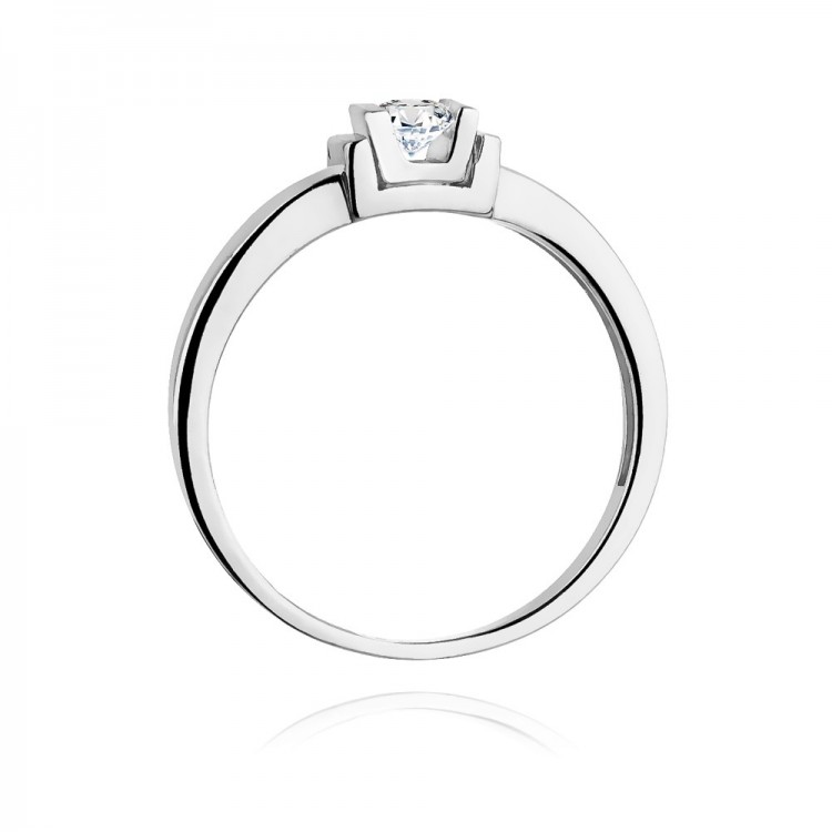 Pierścionek z białego złota z diamentem - próba 585 0,10CT W-343B