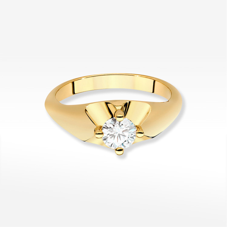Pierścionek W0545 Diament 0,50ct żółte złoto