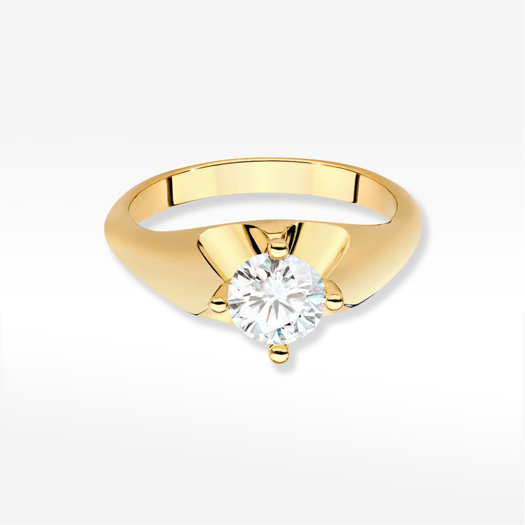 Pierścionek W0545 Diament 0,70ct żółte złoto
