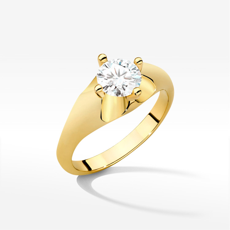 Pierścionek W0545 Diament 0,70ct żółte złoto