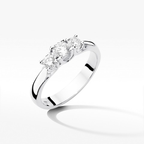 Pierścionek z białego złota z diamentami  - próba 585 0,49CT W-344B