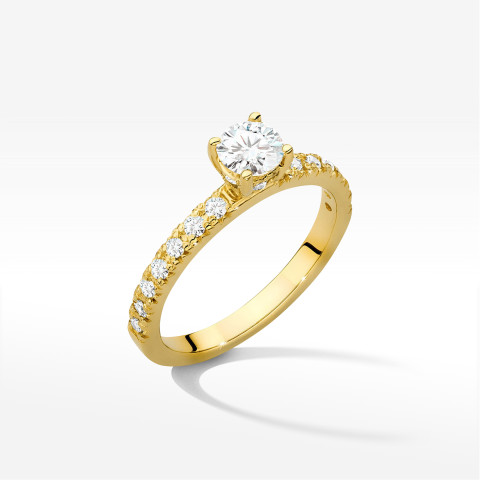 Pierścionek W0546 Diament 0,40ct żółte złoto