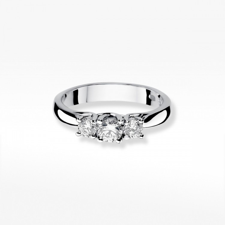 Pierścionek z białego złota z diamentami  - próba 585 0,49CT W-344B