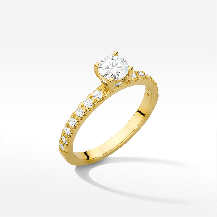 Pierścionek W0546 Diament 0,50ct żółte złoto