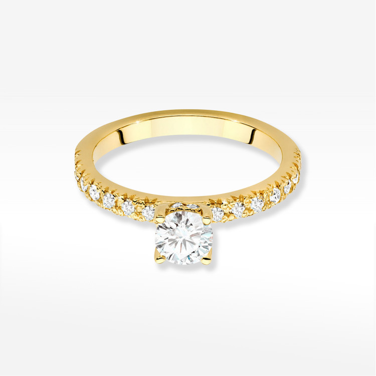 Pierścionek W0546 Diament 0,50ct żółte złoto