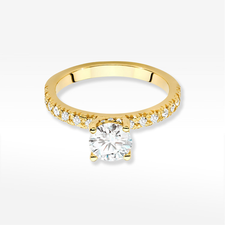 Pierścionek W0546 Diament 0,70ct żółte złoto