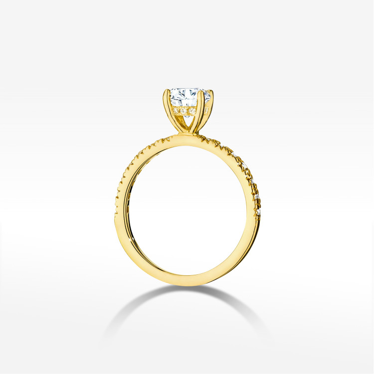 Pierścionek W0546 Diament 0,70ct żółte złoto