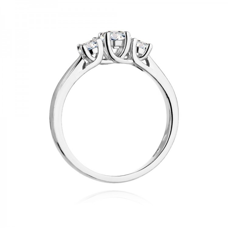 Pierścionek z białego złota z diamentami  - próba 585 0,49CT W-344B
