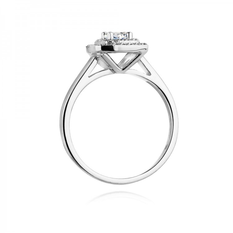 Pierścionek z białego złota z diamentami  - próba 585 0,50CT W-345B