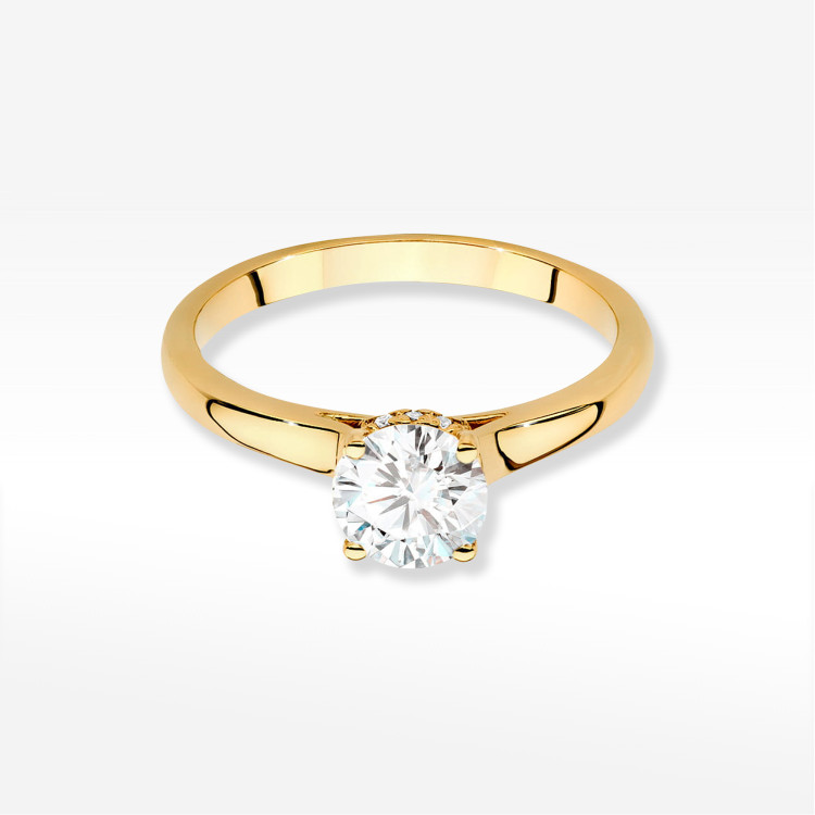 Pierścionek W0547 Diament 0,70ct żółte złoto