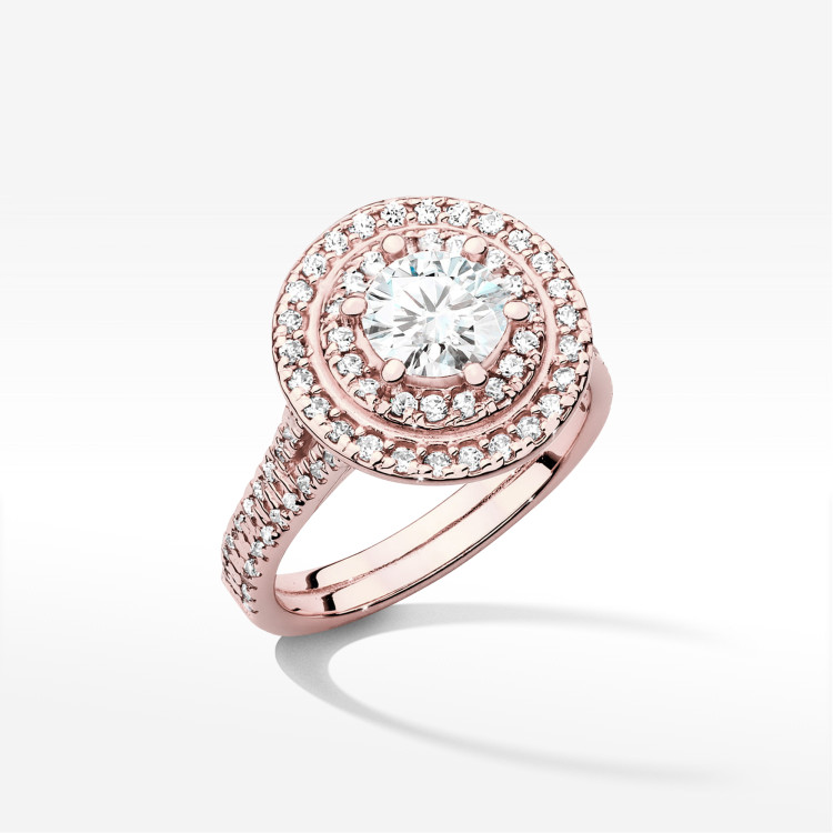 Pierścionek W0549 Diament 1,333ct różowe złoto