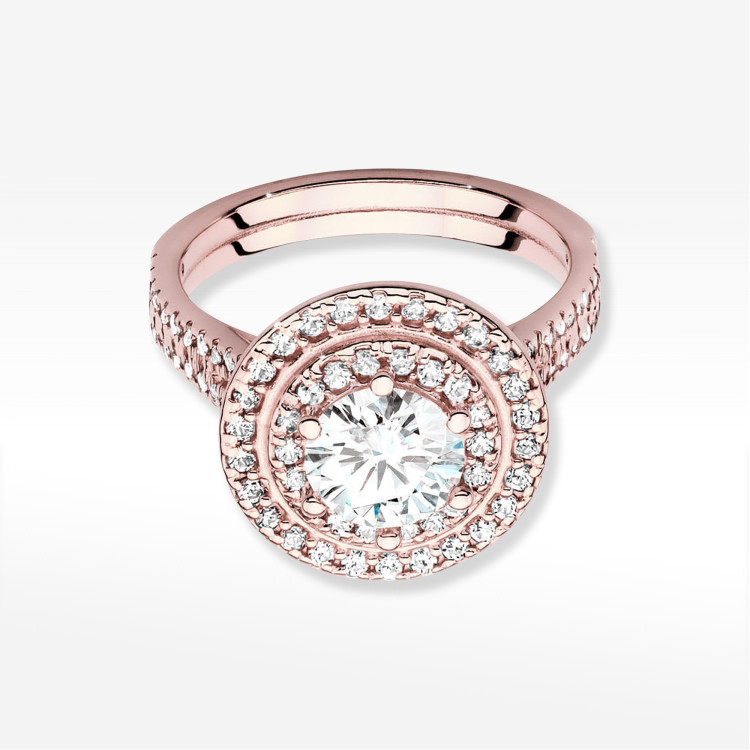 Pierścionek W0549 Diament 1,333ct różowe złoto
