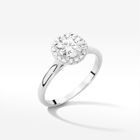 Pierścionek W0550 Diament Laboratoryjny 0,838ct białe złoto