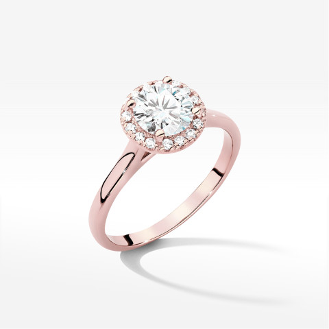 Pierścionek W0550 Diament Laboratoryjny 1,00ct różowe złoto