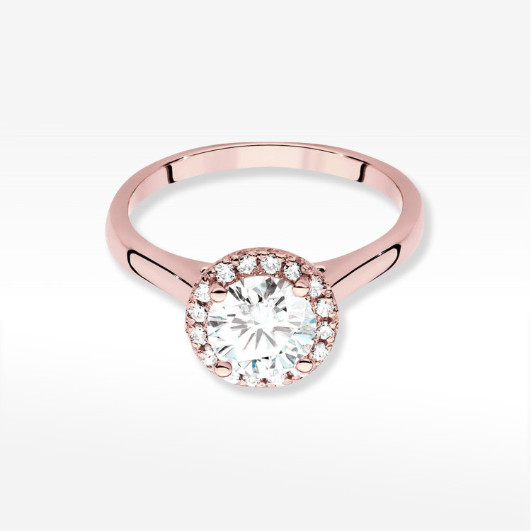 Pierścionek W0550 Diament Laboratoryjny 1,00ct różowe złoto