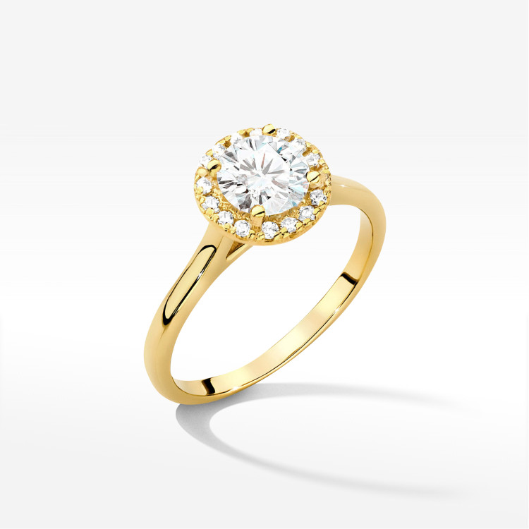 Pierścionek W0550 Diament 0,84ct żółte złoto