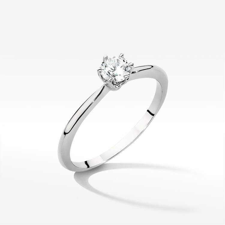 Pierścionek W0553 Diament 0,50ct białe złoto