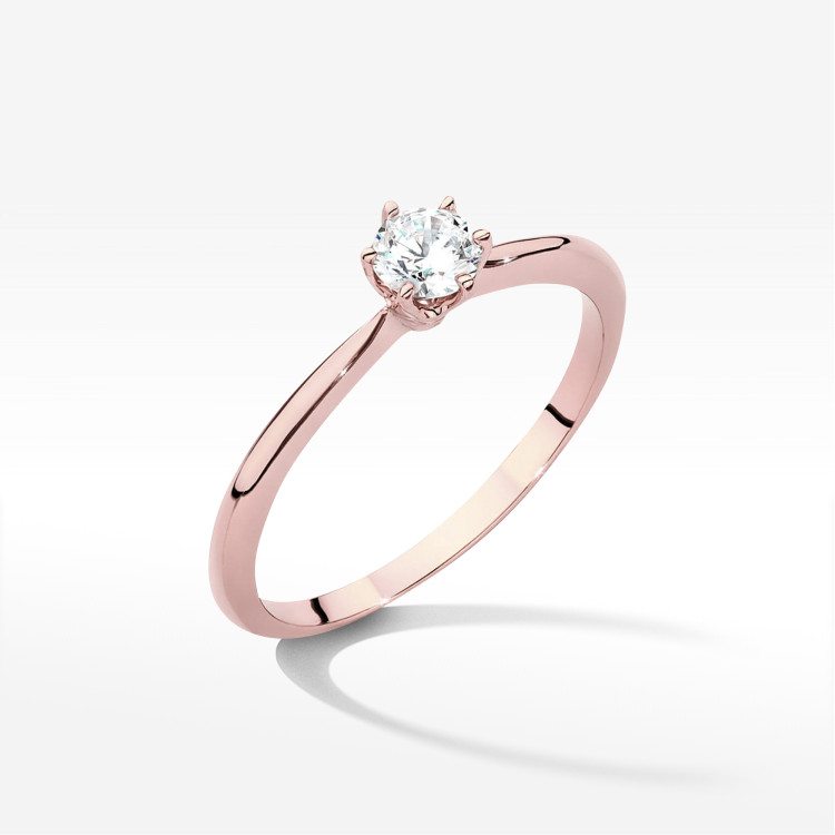Pierścionek W0553 Diament 0,40ct różowe złoto
