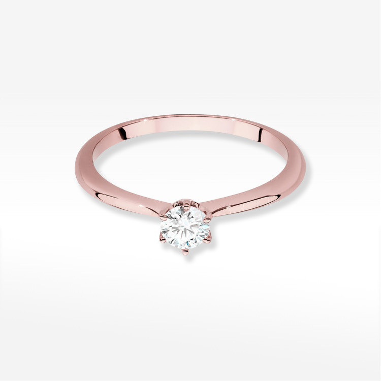 Pierścionek W0553 Diament 0,40ct różowe złoto