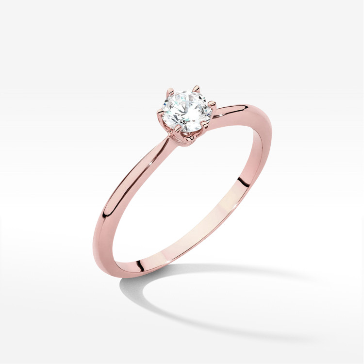 Pierścionek W0553 Diament 0,50ct różowe złoto