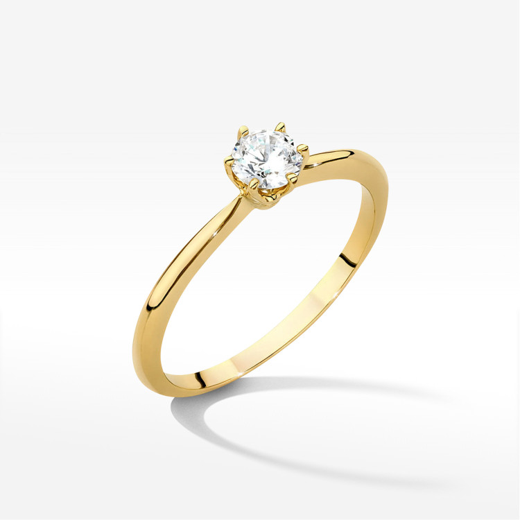 Pierścionek W0553 Diament 0,50ct żółte złoto
