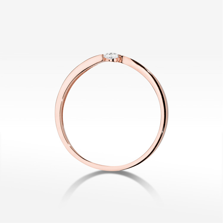 Pierścionek W0554 Diament 0,08ct różowe złoto