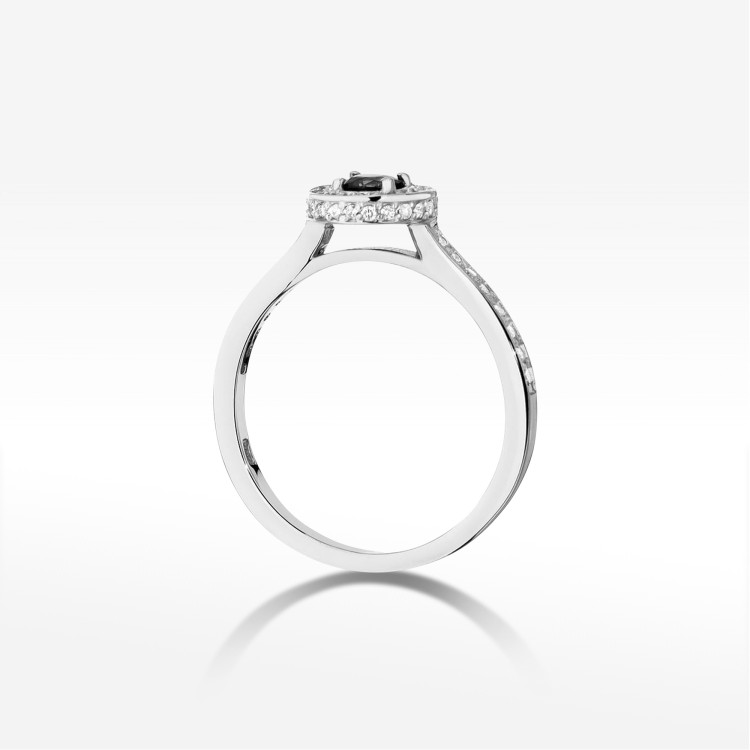 Pierścionek W0559 Czarny Diament 0,643ct białe złoto