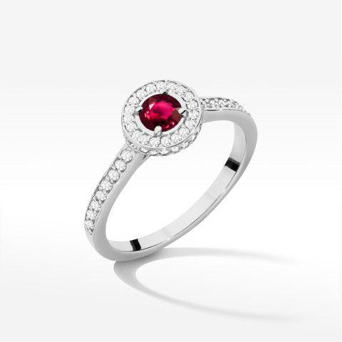 Pierścionek W0559 Rubin 0,643ct białe złoto