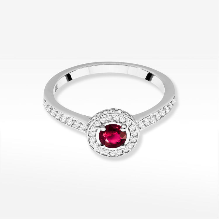 Pierścionek W0559 Rubin 0,643ct białe złoto