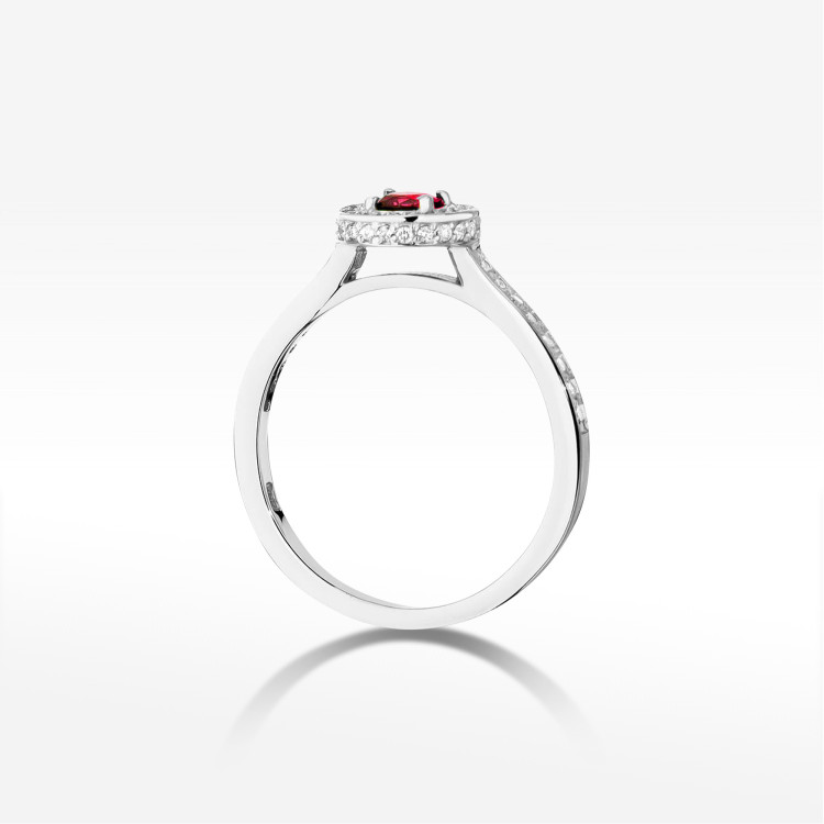 Pierścionek W0559 Rubin 0,643ct białe złoto