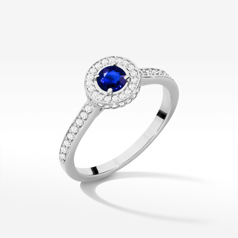 Pierścionek W0559 Szafir 0,643ct białe złoto