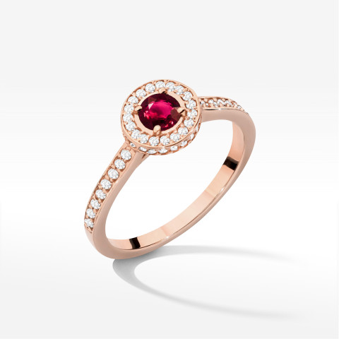 Pierścionek W0559 Rubin 0,643ct różowe złoto
