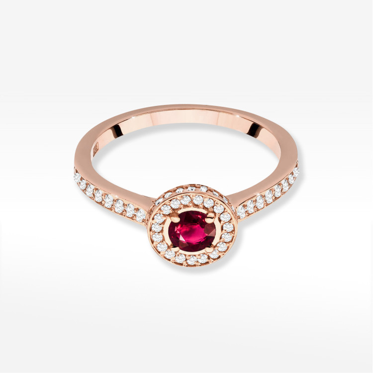Pierścionek W0559 Rubin 0,643ct różowe złoto