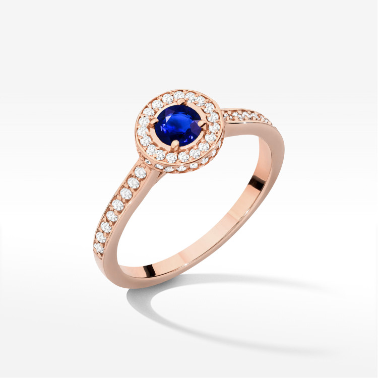 Pierścionek W0559 Szafir 0,643ct różowe złoto