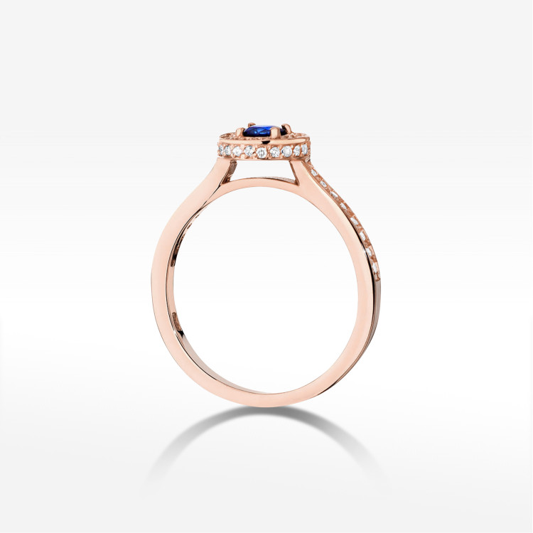 Pierścionek W0559 Szafir 0,643ct różowe złoto