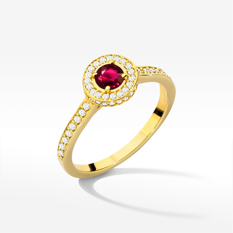 Pierścionek W0559 Rubin 0,643ct żółte złoto