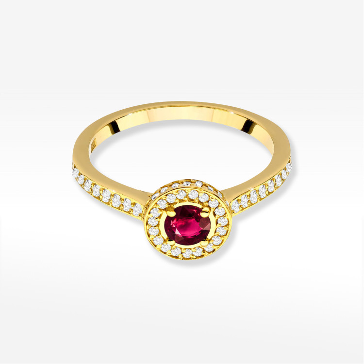 Pierścionek W0559 Rubin 0,643ct żółte złoto
