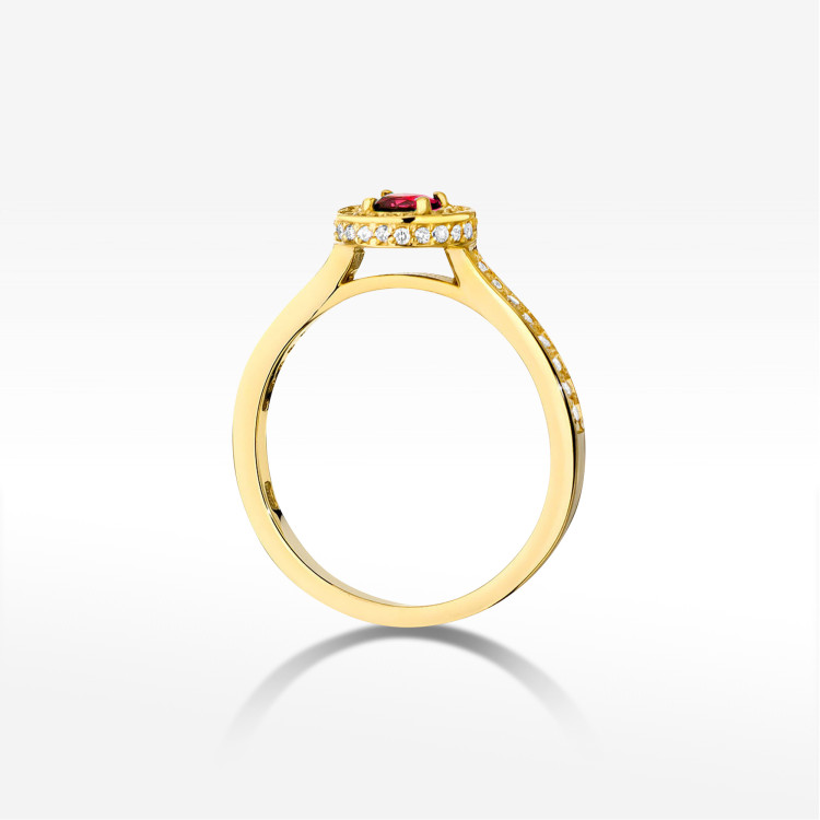 Pierścionek W0559 Rubin 0,643ct żółte złoto
