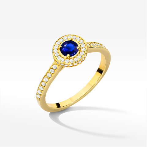 Pierścionek W0559 Szafir 0,643ct żółte złoto