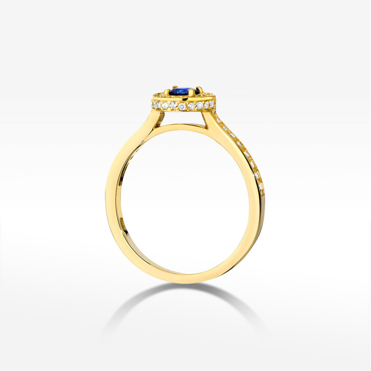 Pierścionek W0559 Szafir 0,643ct żółte złoto