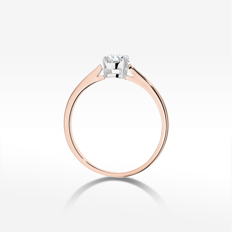Pierścionek z diamentami 0,14ct różowe złoto W0560
