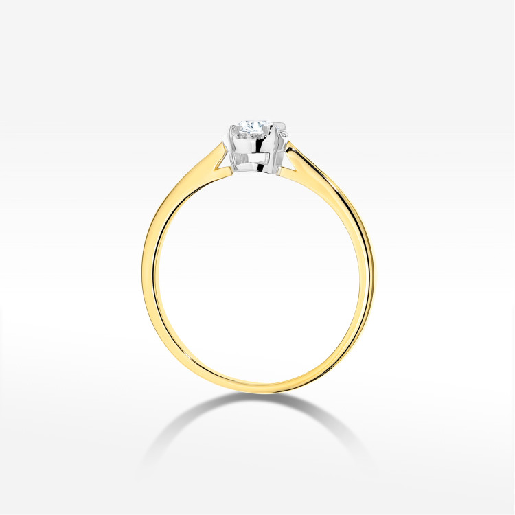 Pierścionek z diamentami 0,14ct żółte złoto W0560