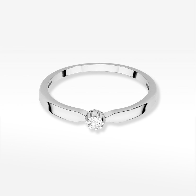 Pierścionek W0561 Diament 0,04ct białe złoto