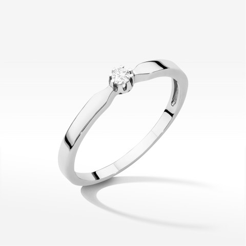 Pierścionek W0561 Diament 0,04ct białe złoto