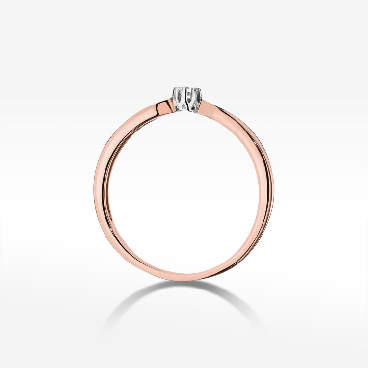 Pierścionek W0561 Diament 0,04ct różowe złoto