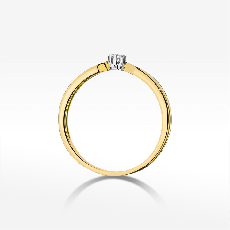 Pierścionek W0561 Diament 0,04ct żółte złoto