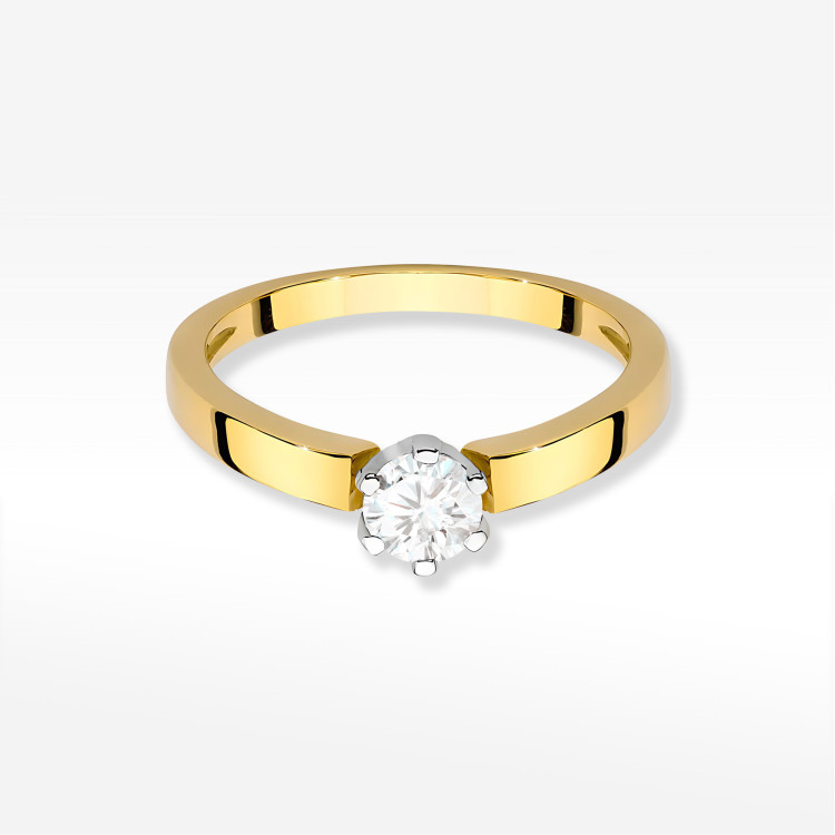 Pierścionek W0562 Diament 0,25ct żółte złoto