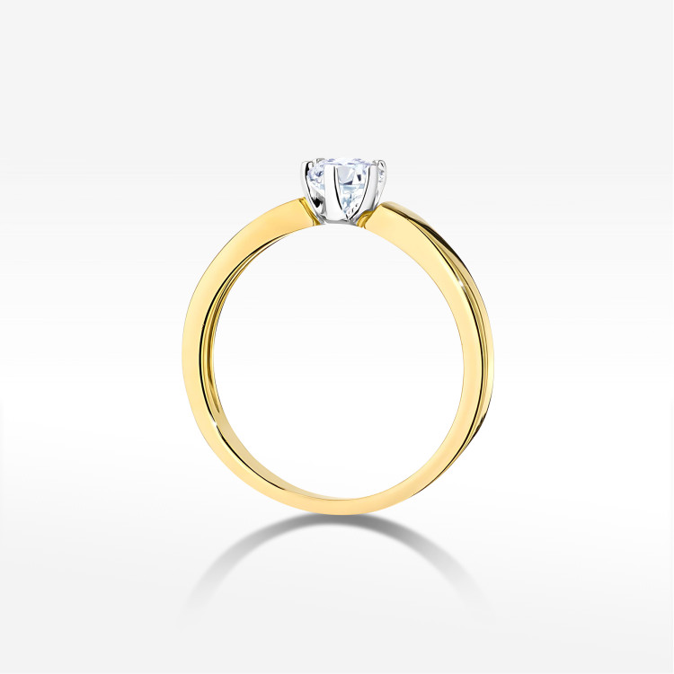 Pierścionek W0562 Diament 0,25ct żółte złoto