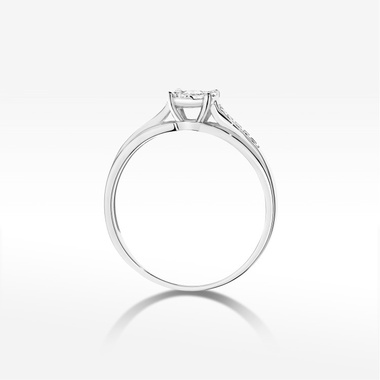 Pierścionek z diamentami 0,198ct białe złoto W0564